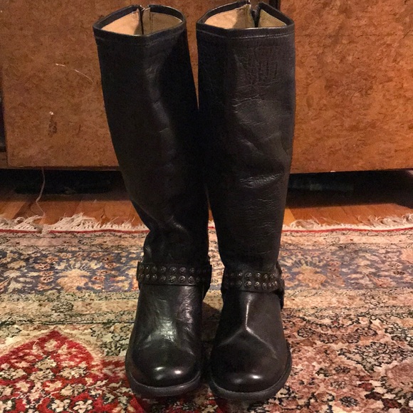 Frye Shoes - Frye Phillip Studded Harness Leather Boots